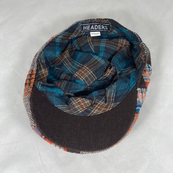 HEADERS  Flat Cap Classic Patchwork Pattern NWT - Picture 7 of 8